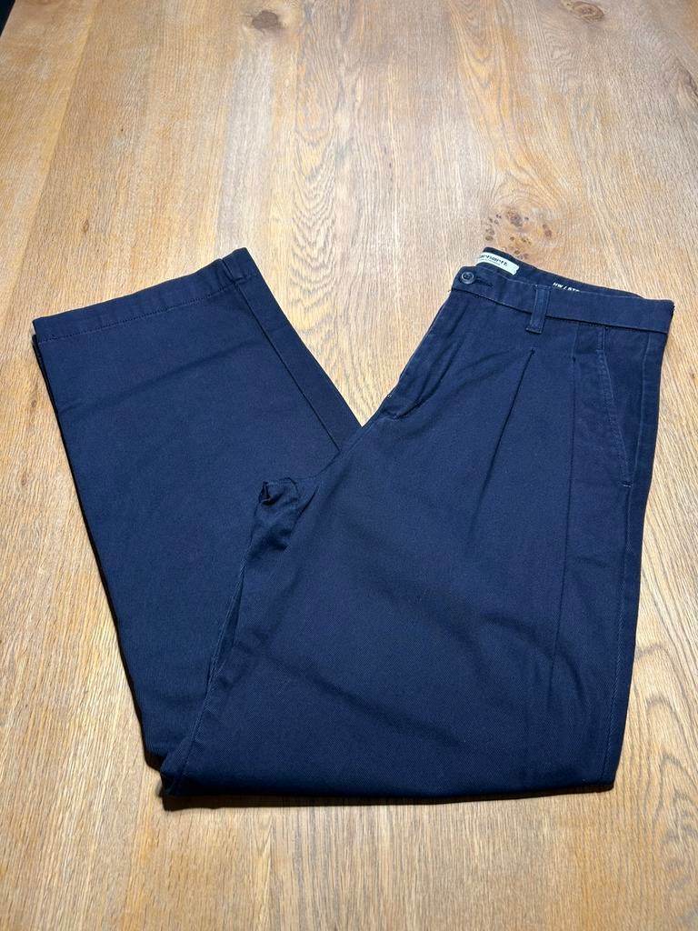 Donkerblauwe Carhartt HW Straight W Cara Pants maat 27, Kleding | Dames, Ophalen of Verzenden, Zo goed als nieuw, Maat 36 (S)