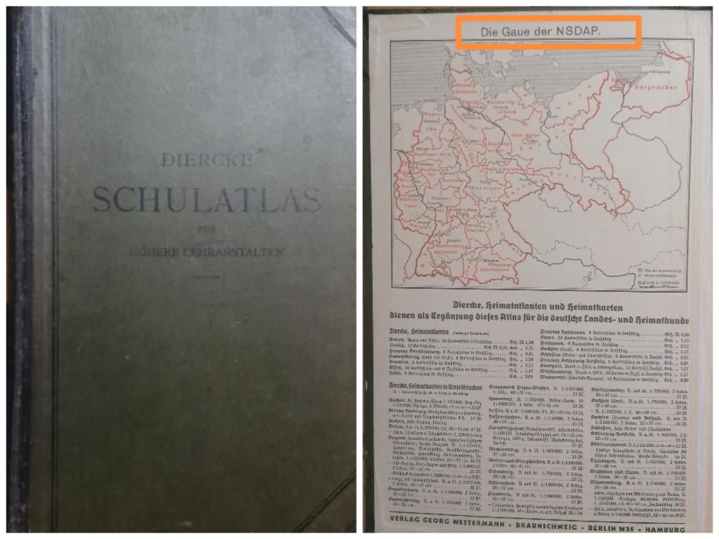 Livre Allemand diercke schulatlas WW2, Collections, Objets militaires | Seconde Guerre mondiale, Envoi