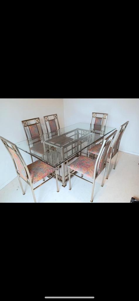 Tafel met 6 stoelen Belgochrom, Ophalen