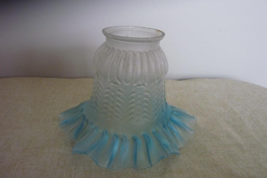 Vintage lampenkap tulp, Gebruikt, Blauw, Rond, Ophalen of Verzenden