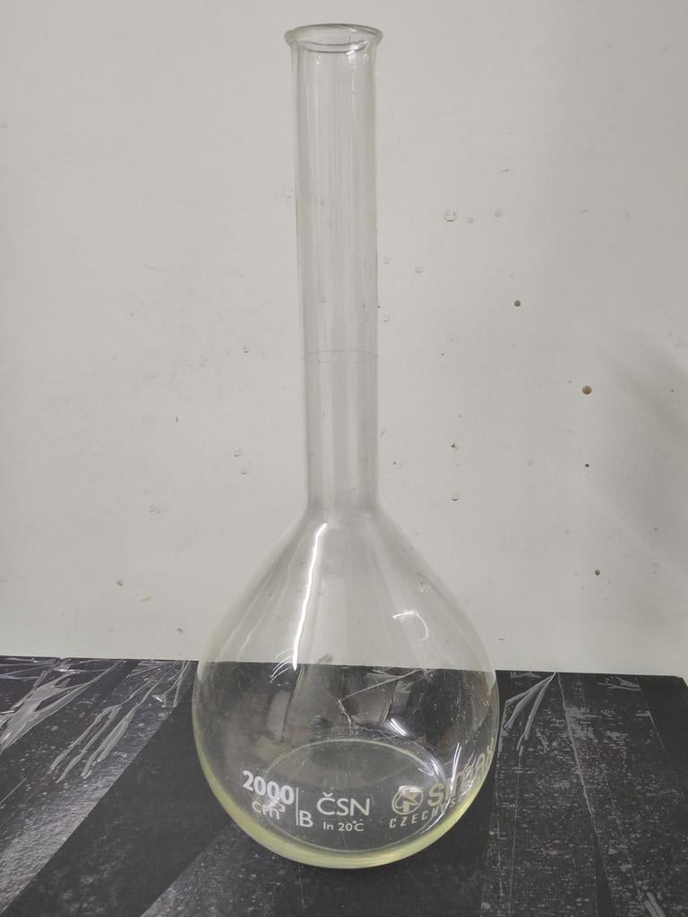 Fiole jaugée 2000 ml Simax, Antiquités & Art, Antiquités | Verre & Cristal, Enlèvement