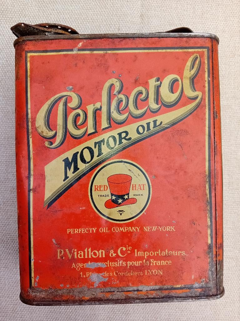 Zeer zeldzaam decoratief olieblik PERFECTOL ca 1930, Verzamelen, Ophalen of Verzenden, Gebruikt