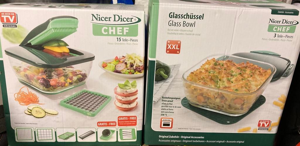 Nicer Dicer Chef 15 pieces - similaire a la 2eme photo, Maison & Meubles, Enlèvement ou Envoi, Comme neuf