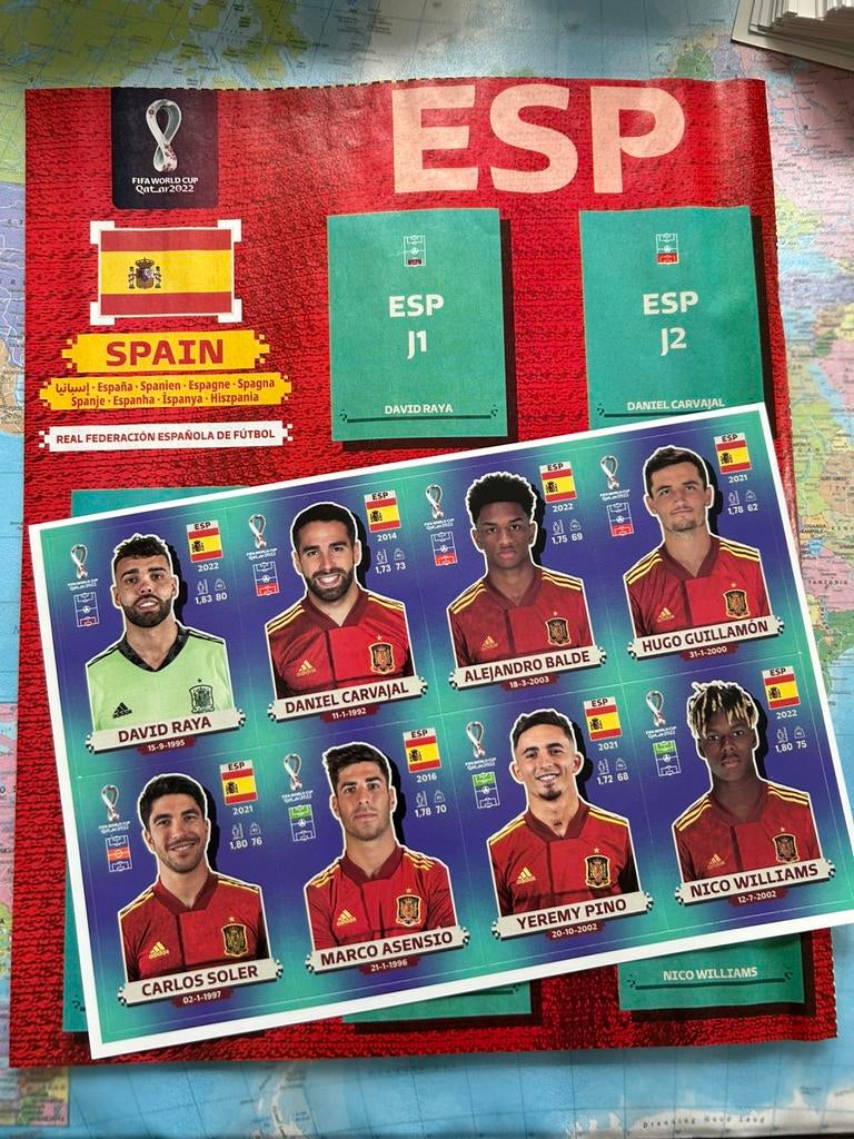 Panini Spanje ‘ Update Spanje  WK 2022’, Ophalen of Verzenden, Zo goed als nieuw, Meerdere stickers