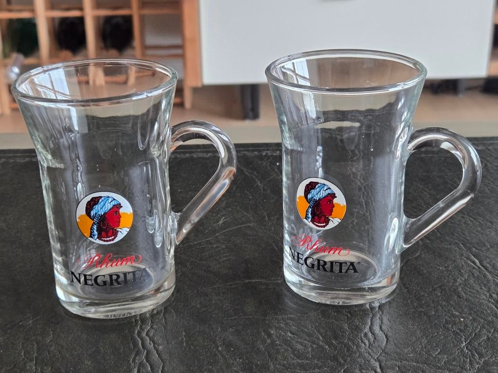 Deux sacs en verre vintage de Negrita Rhum Anno 50, Collections, Enlèvement ou Envoi