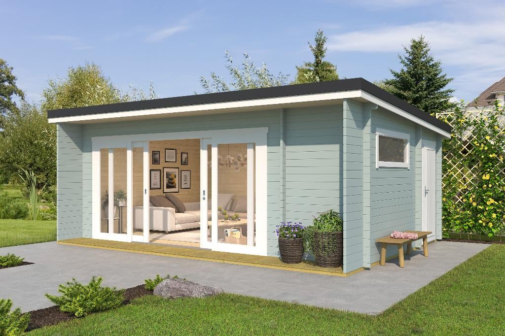 Nieuw blokhut 44mm met isolatieglas: JAVA, Hobby en Vrije tijd, Overige Hobby en Vrije tijd, Nieuw, Verzenden