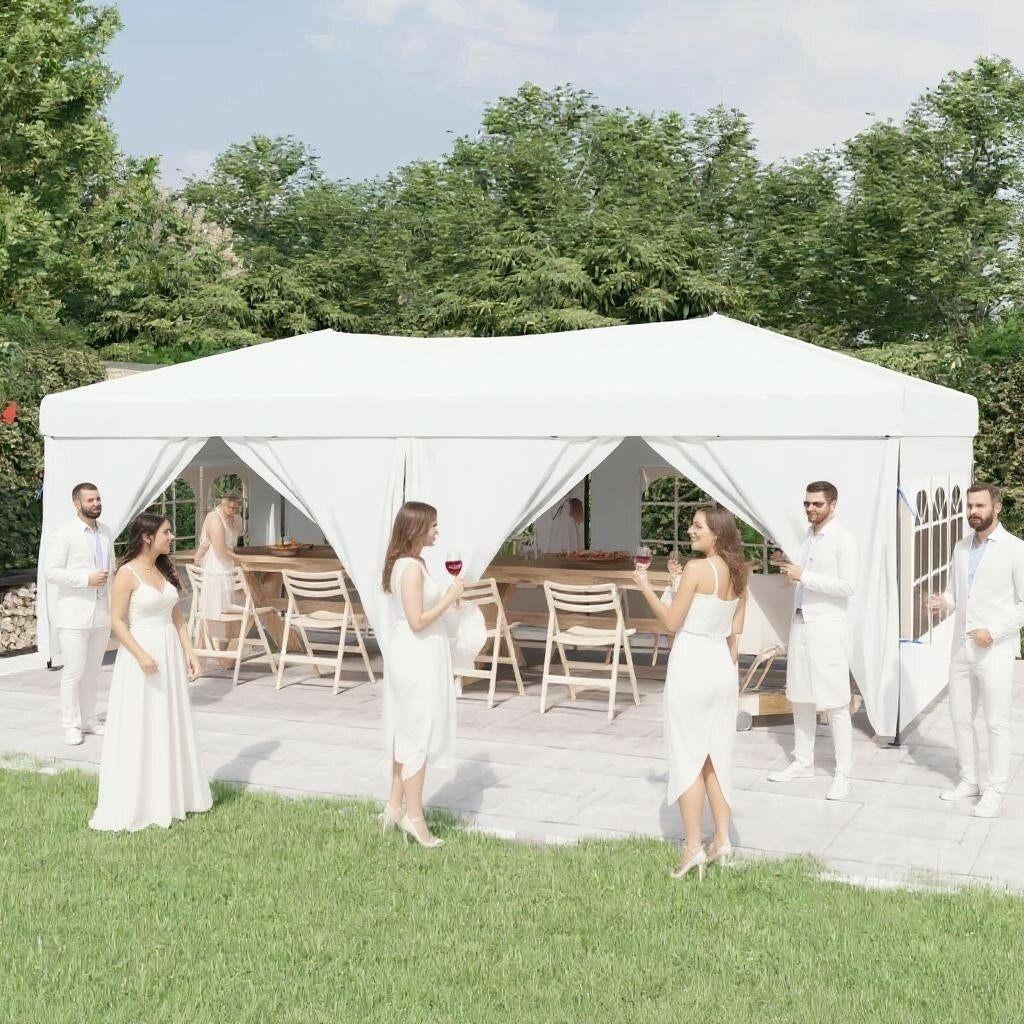 Partytent Festival inklapbaar met zijwanden 3x6 m wit, Tuin en Terras, Partytenten, Partytent, Minder dan 4 meter, Nieuw, 2 meter of meer