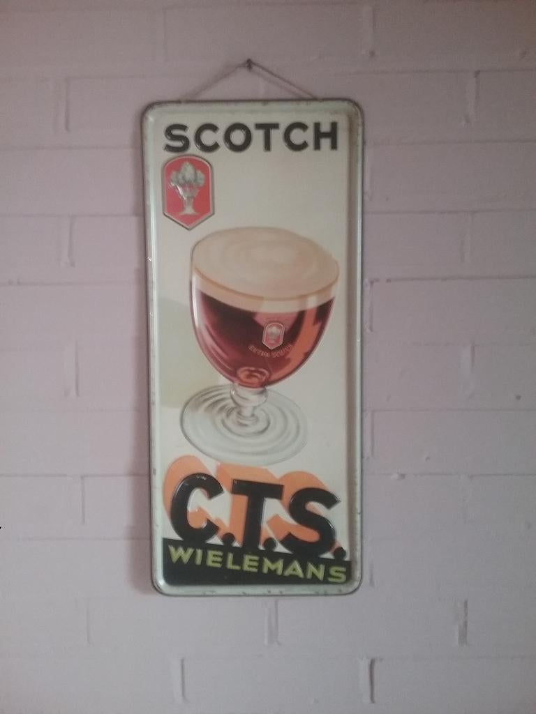 SCOTCH WIELEMANS C.T.S. RECLAME BORD, Verzamelen, Ophalen of Verzenden, Gebruikt, Reclamebord, Plaat of Schild, Overige merken
