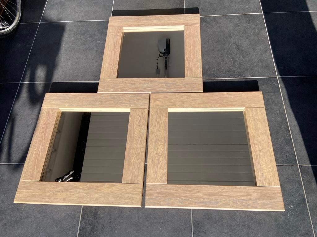Set de 3 miroirs carrés 60 x 60 cm, Maison & Meubles, Accessoires pour la Maison | Miroirs, Enlèvement, Comme neuf
