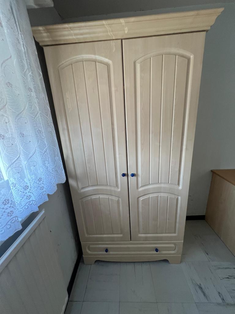 Kleerkast & bureau (Eik), Ophalen, Gebruikt