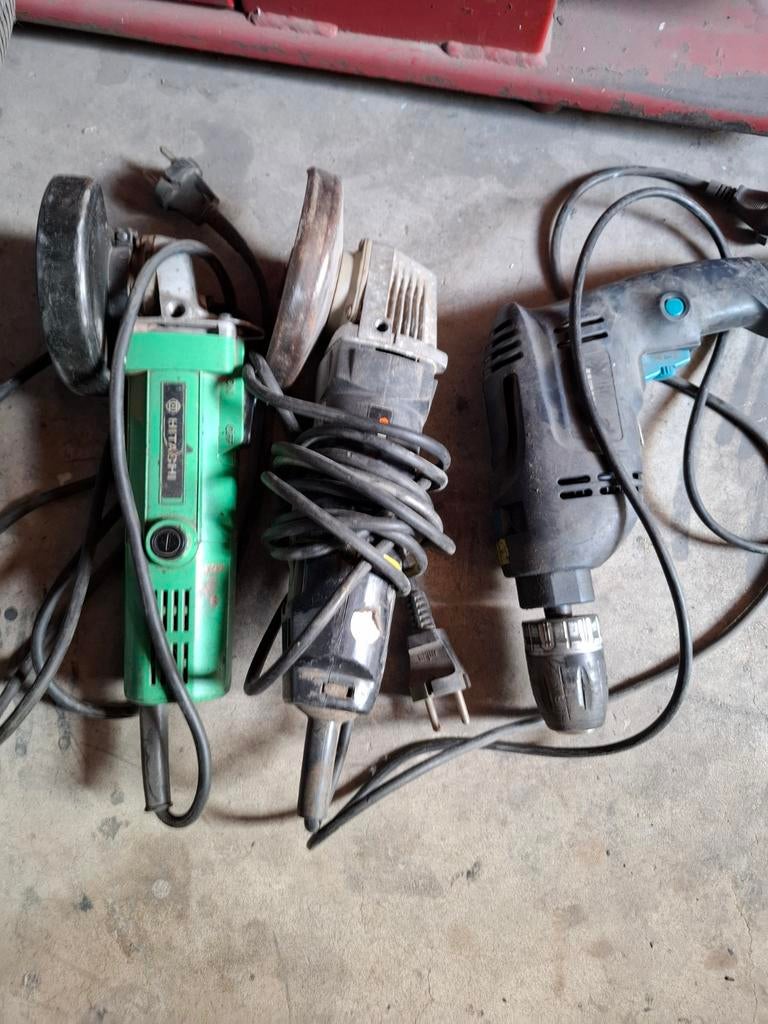 2 x slijpschijf plus boormachine, Ophalen, Gebruikt, 700 tot 1000 watt, Haakse handslijpmachine