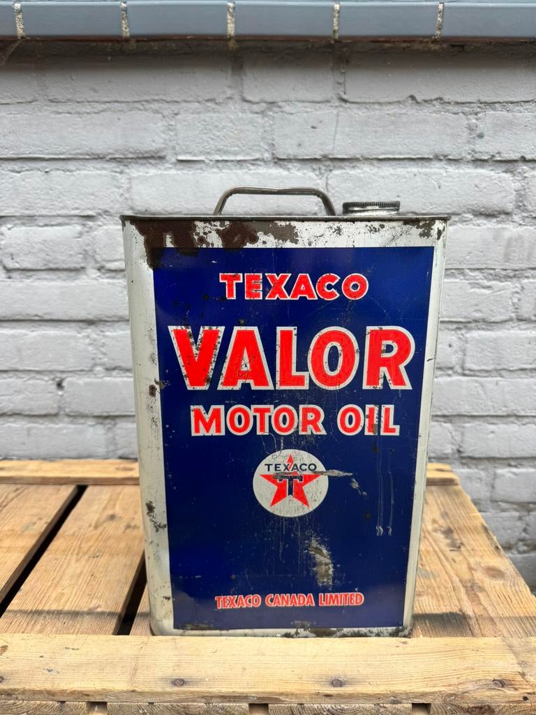 Ancien gros bidon d'huile TEXACO, Enlèvement ou Envoi, Utilisé, Emballage