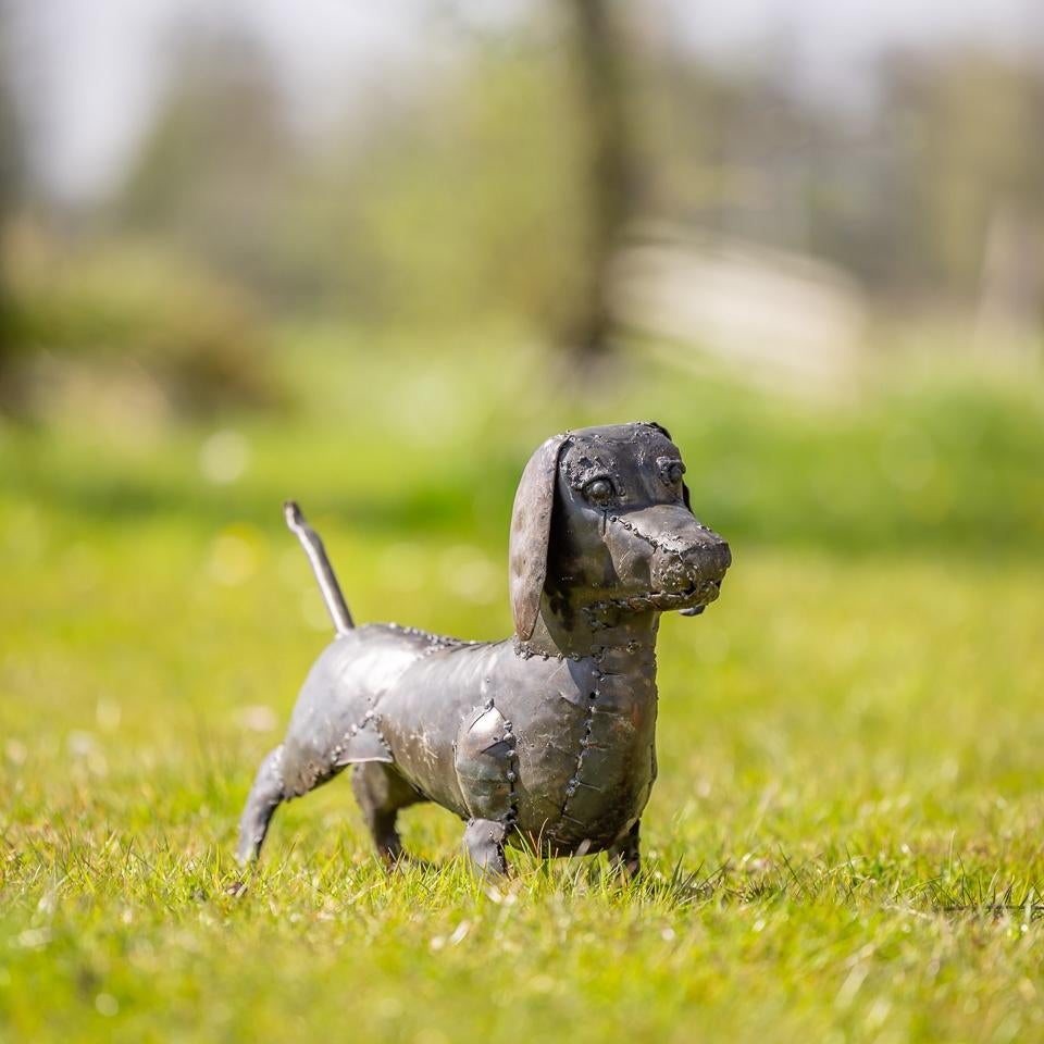 Teckel - statue en métal, Antiquités & Art, Art | Objets design, Enlèvement ou Envoi