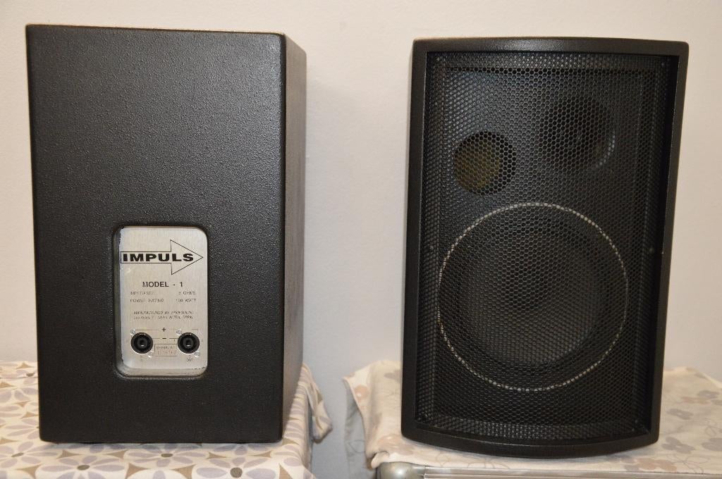 2 BOXEN IMPLUS MODEL 1 2 X 100 WATT, Gebruikt, Overige typen, 60 tot 120 watt, Ophalen