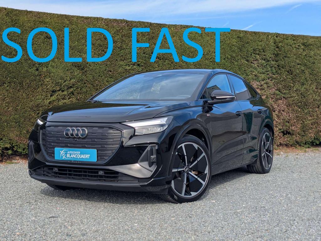 Audi Q4 e-tron ! verkocht ! 2x S-line - head up - 77 kWh-, Auto's, Audi, Automaat, Achterwielaandrijving, Gebruikt, Zwart
