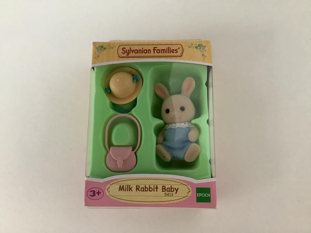 Sylvanian Families.  Baby Wit Konijn. Nieuw., Enlèvement ou Envoi, Neuf, Accessoires