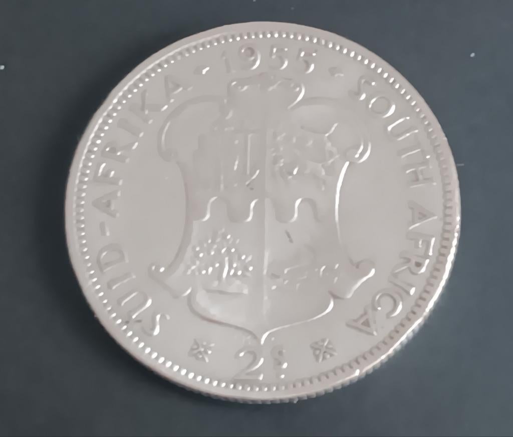 pièce argent 2 Shilings de Reine Elizabeth. ll 1955., Timbres & Monnaies, Enlèvement, Argent