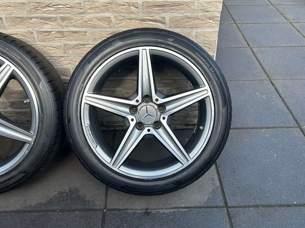 18” AMG Velgen W205 C Klasse - Hankook 225/45/18 245/40/18, Auto-onderdelen, Banden en Velgen, Ophalen, 18 inch, Gebruikt, Banden en Velgen