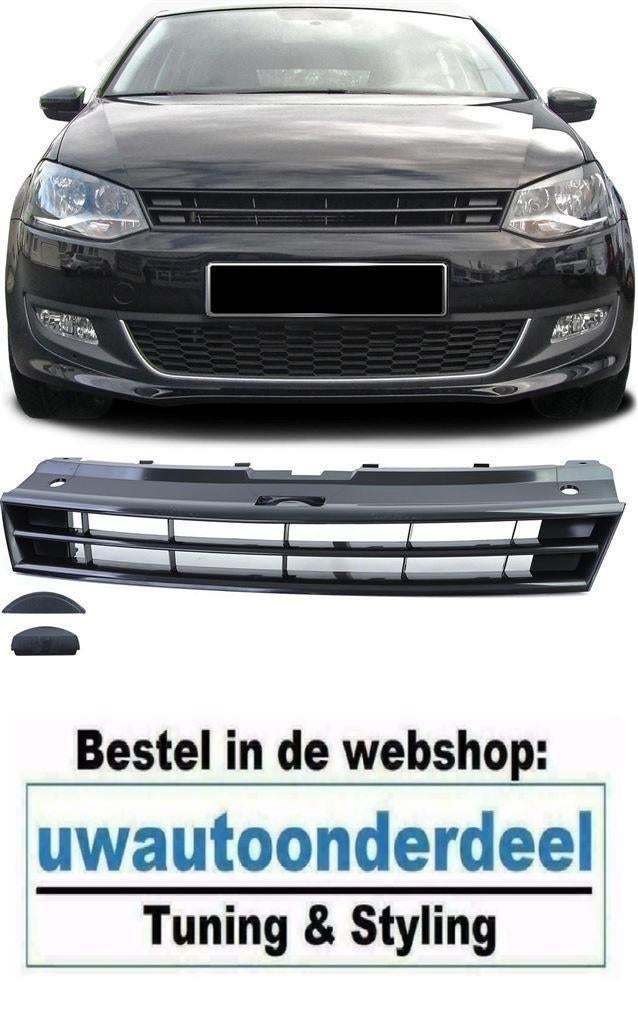 Embleemloze Sport Grill Glans Zwart Geschikt voor Vw Polo 6R, Verzenden