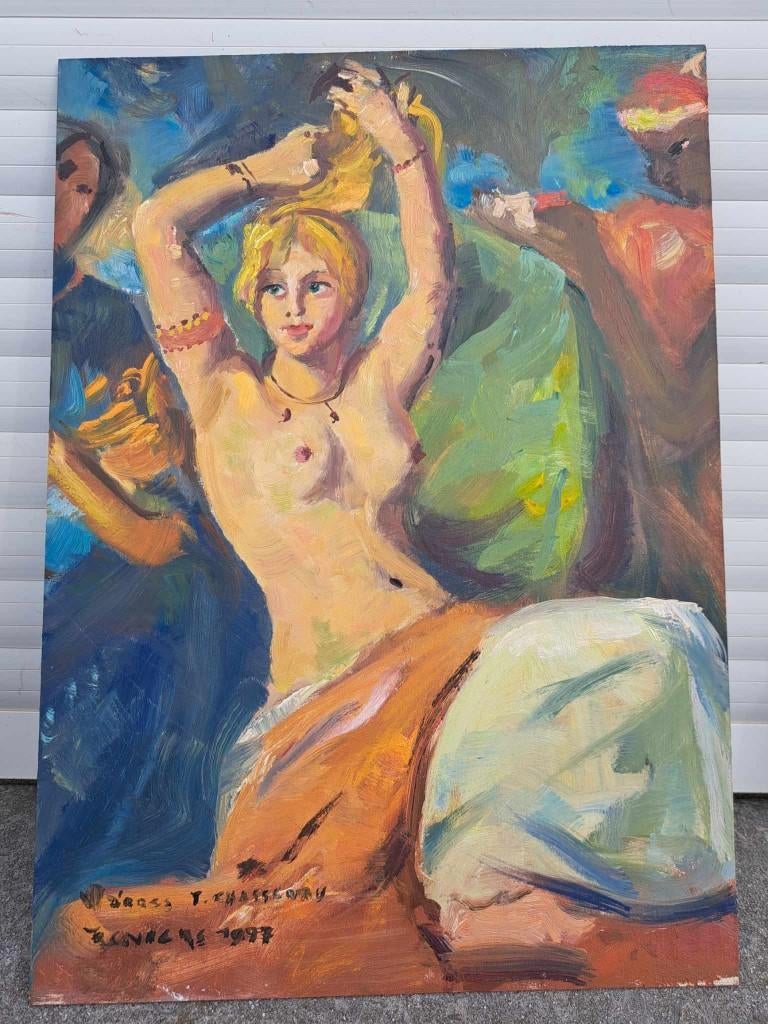 Huile sur panneau femme nue signe tony reniers, Enlèvement ou Envoi