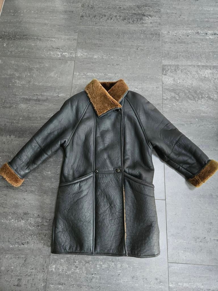 Vintage Mabrun shearling jas (omgekeerd lam) – maat 42, Kleding | Dames, Jassen | Winter, Zo goed als nieuw, Ophalen