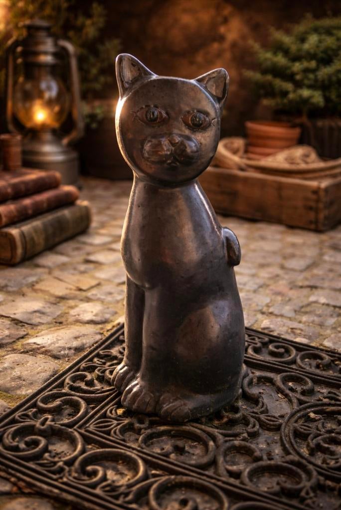 Chat décoration poterie vernie 40cm, Jardin & Terrasse, Statues de jardin