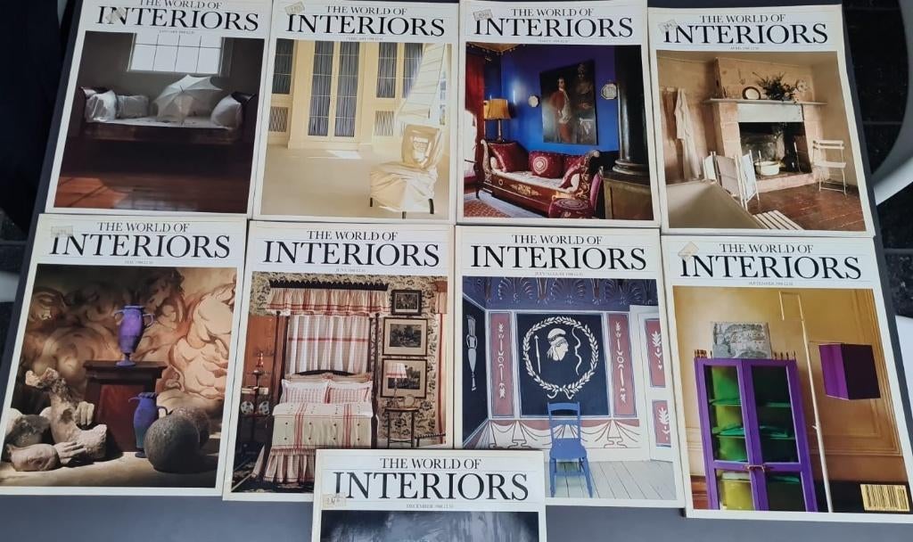Vintage maandblad The world of interiors, 1988, 9 stuks, Ophalen of Verzenden, Gelezen, Architectuur algemeen