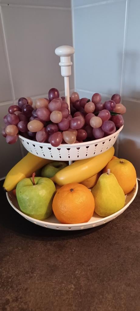 Fruitschaal met plastic decoratie fruit, Ophalen, Zo goed als nieuw