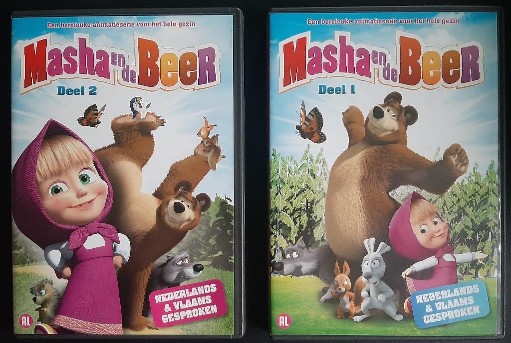 Dvd - Masha & De Beer Deel 1 & 2, Ophalen, Tekenfilm, Alle leeftijden, Overige soorten