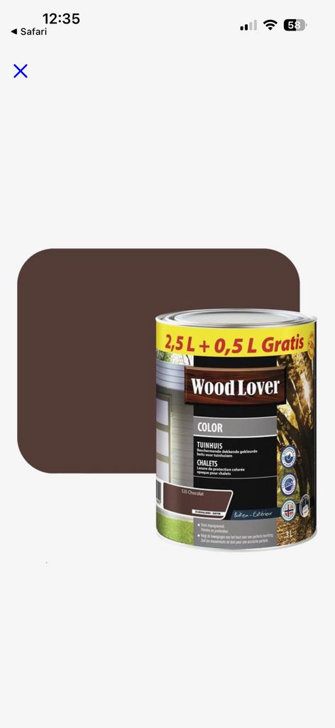 Woodlover 3 l chocolate kleur houtbeits 3 potten in totaal, Doe-het-zelf en Bouw, Ophalen, Bruin, Nieuw, Beits