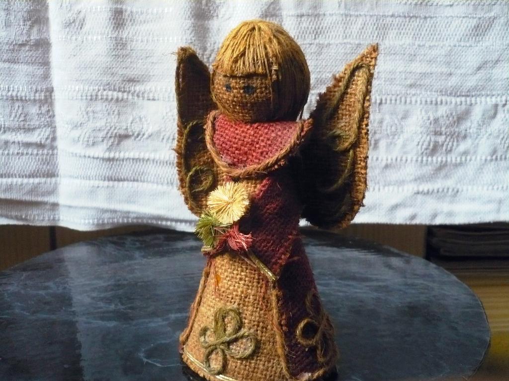 Ange artisanal en jute, matériaux naturels, Enlèvement