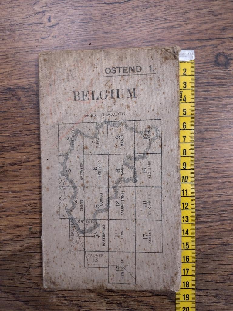Topografische kaart Oostende 1:100.000 1911, Boeken, Atlassen en Landkaarten, Ophalen of Verzenden
