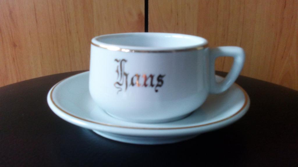 Kopje + schoteltje La Porcelaine de Baudour 'Hans' nieuw, Enlèvement ou Envoi, Neuf, Porcelaine, Tasse et/ou soucoupe