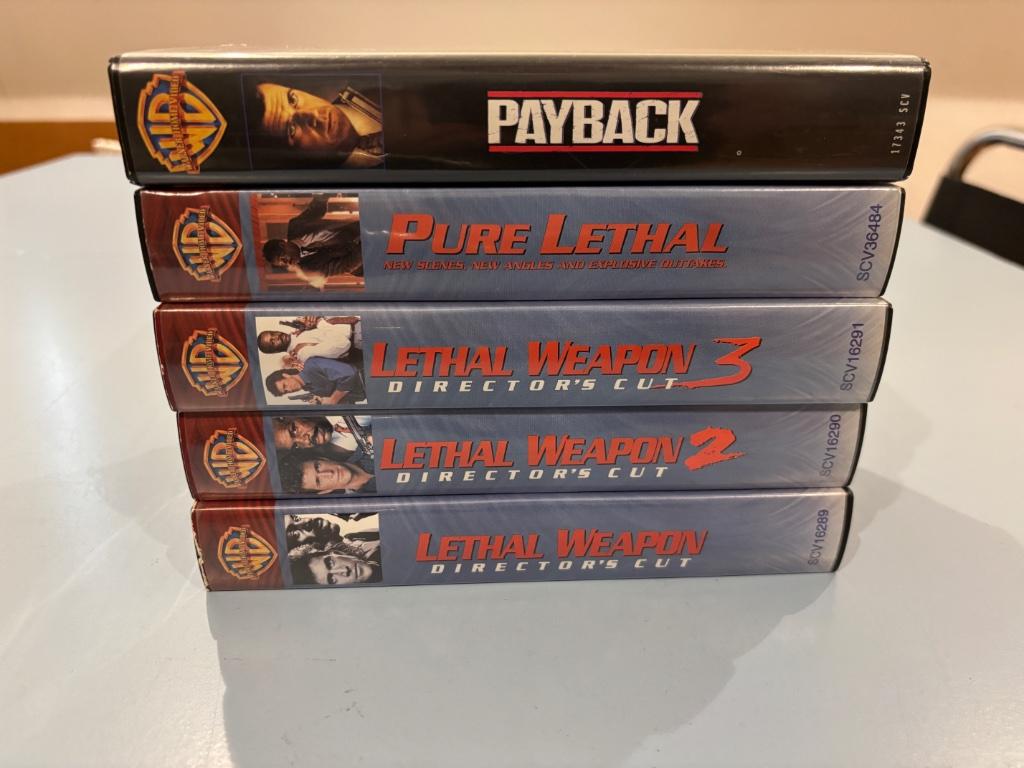 VHS Lethal weapon 1-3  pure lethal payback Mel Gibson, Vanaf 16 jaar, Ophalen of Verzenden, Gebruikt, Actie en Avontuur