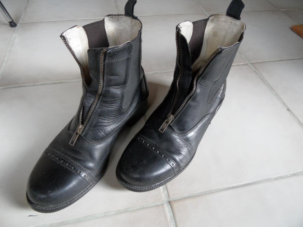 Lederen bottines (korte laarzen) maat 40, Zwart, Lage of Enkellaarzen, Ophalen of Verzenden, Zo goed als nieuw