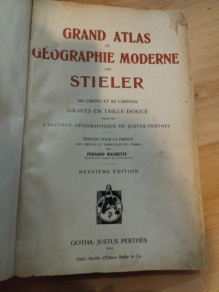 Grand atlas de géographie moderne par Stieler, Ophalen of Verzenden