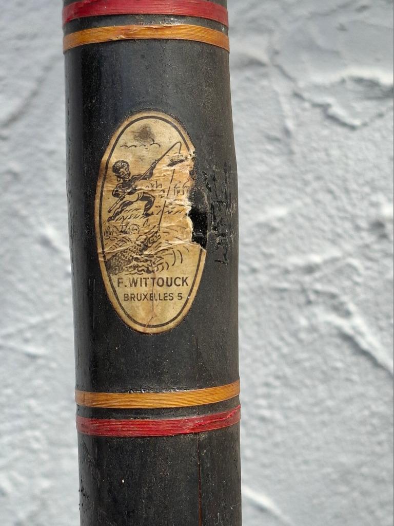 vintage zwarte bamboe vislijn F.WITTOUCK, Ophalen