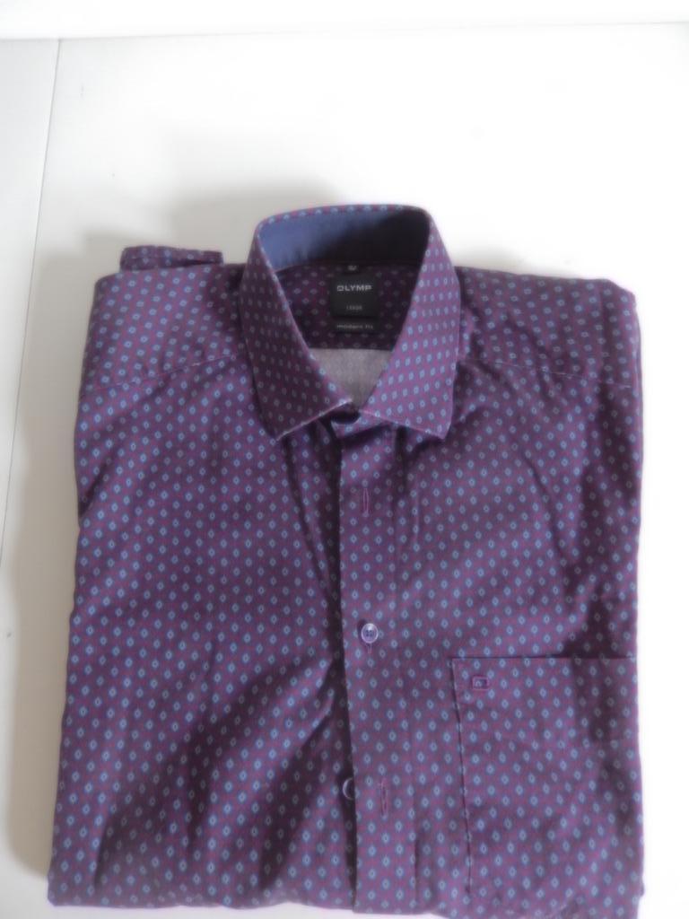 MANNENHEMD LANGE MOUWEN OLYMP, Kleding | Heren, Ophalen of Verzenden, Zo goed als nieuw, Paars, Halswijdte 41/42 (L)