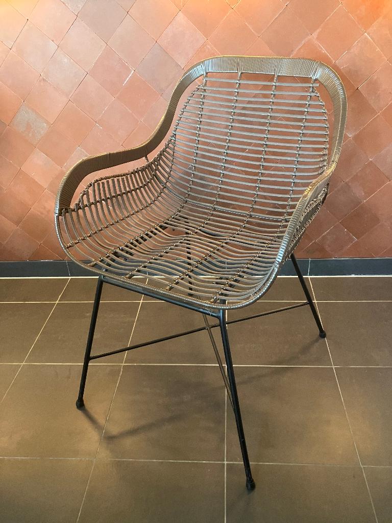 Fauteuil design style vintage armchair, Moins de 75 cm, Métal, Enlèvement, Utilisé