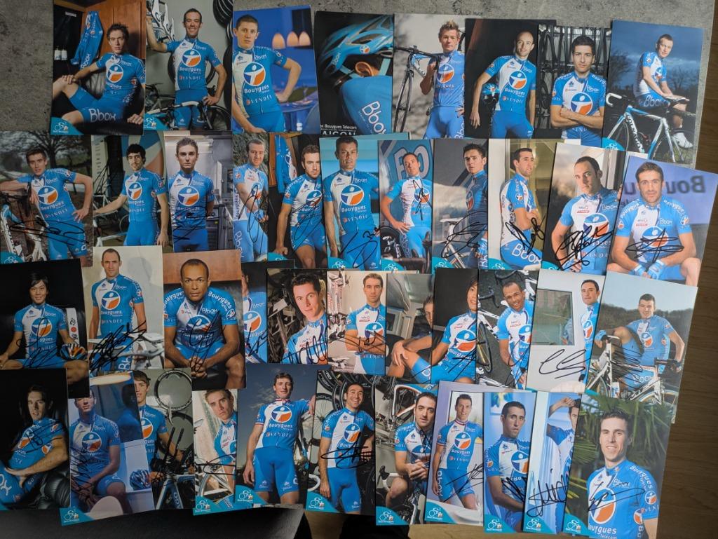 Wielrenners  Bbox /BOUGUES 2010 postkaarten 41x GEHANDTEKEND, Verzenden, Zo goed als nieuw