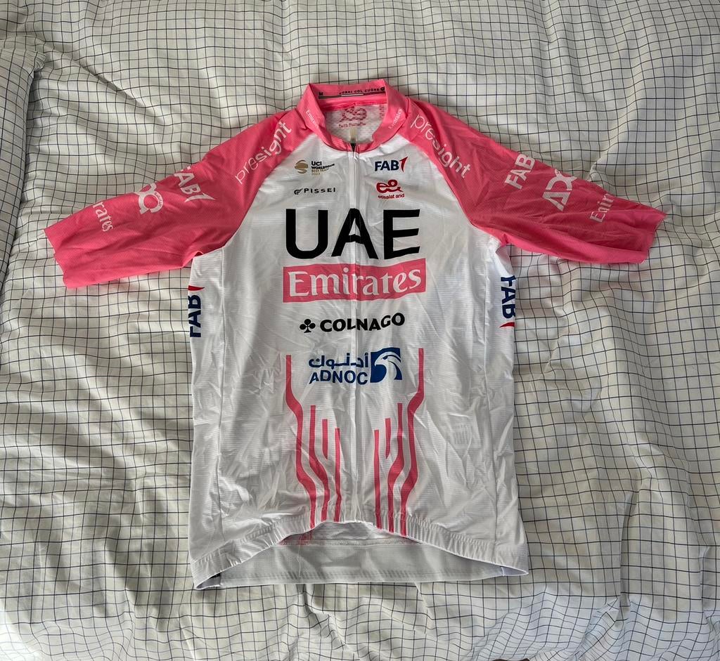 UAE-shirt Giro d'Italia 2024, Wit, Zo goed als nieuw, Hardlopen of Fietsen, Verzenden