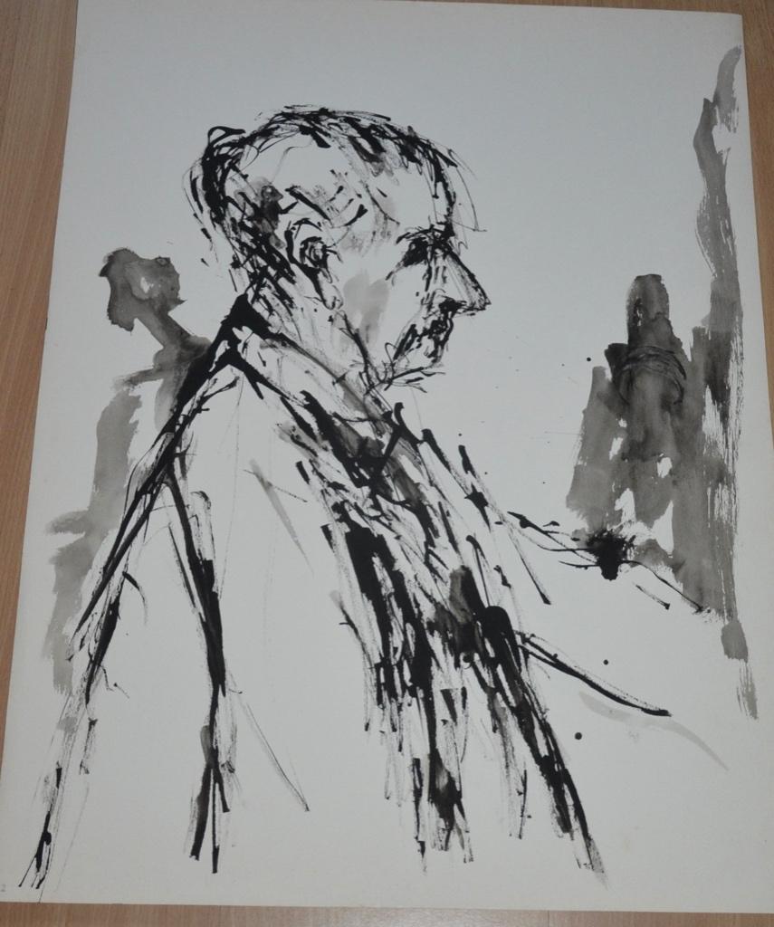 Originele rietpentekening Dolf Jaspers, Ophalen of Verzenden