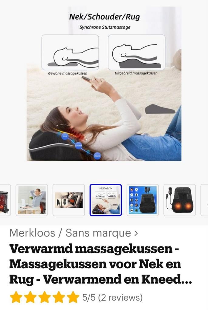 Massage kussen voor rug, schouders en nek, Enlèvement