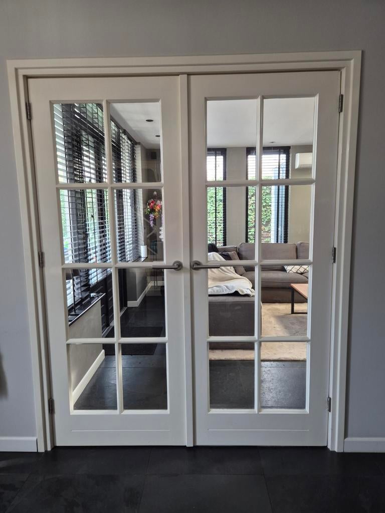 twee binnendeuren, met dik isolatieglas, incl. kozijn., Bricolage & Construction, Châssis & Portes coulissantes, Enlèvement