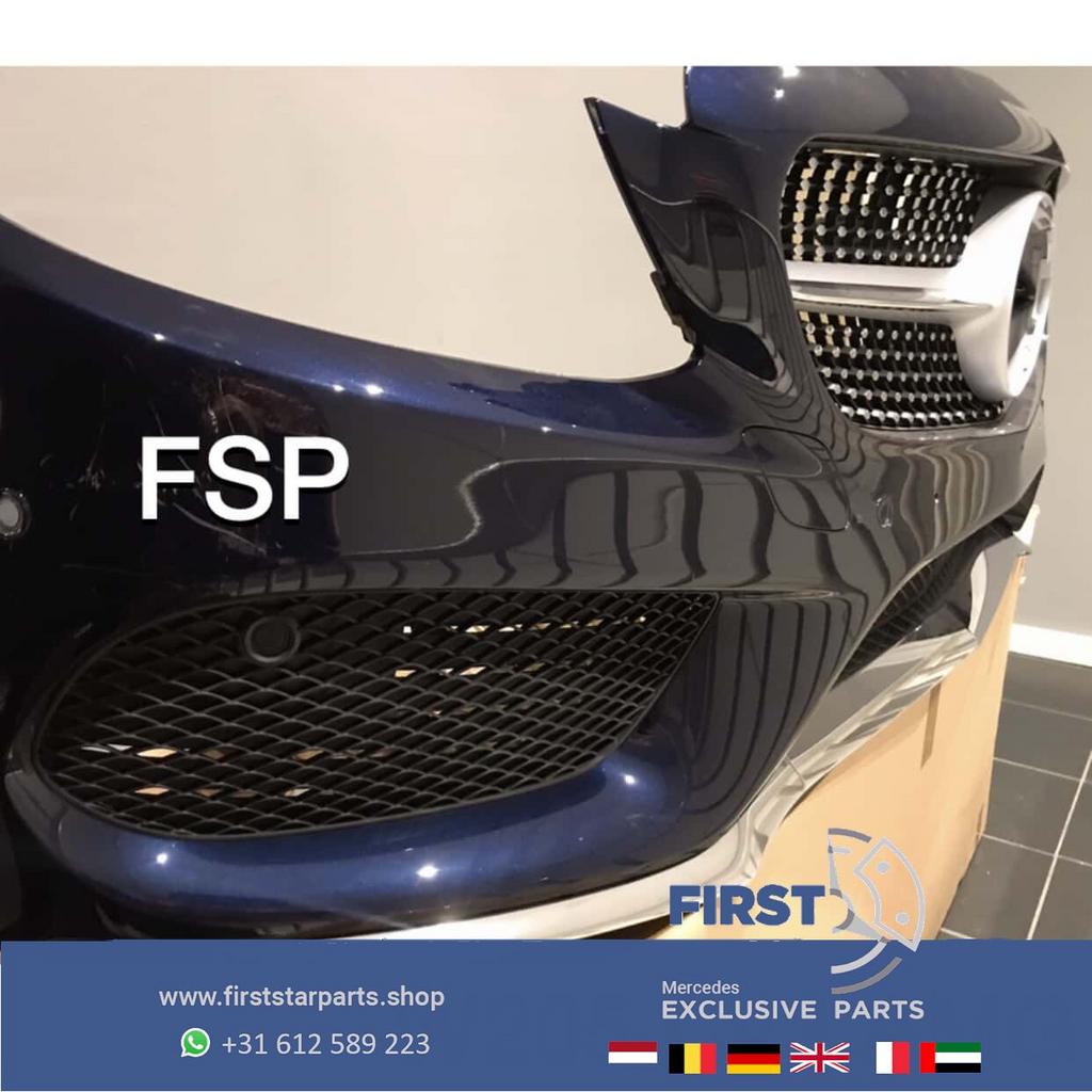 W205 C205 AMG LINE VOORBUMPER + DIAMOND GRIL ORIGINEEL Merce, Utilisé, -, Avant, -