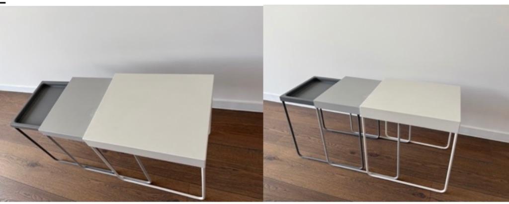 3 tables d'appoint (métal), Moins de 55 cm, Enlèvement, Utilisé, Métal ou Aluminium