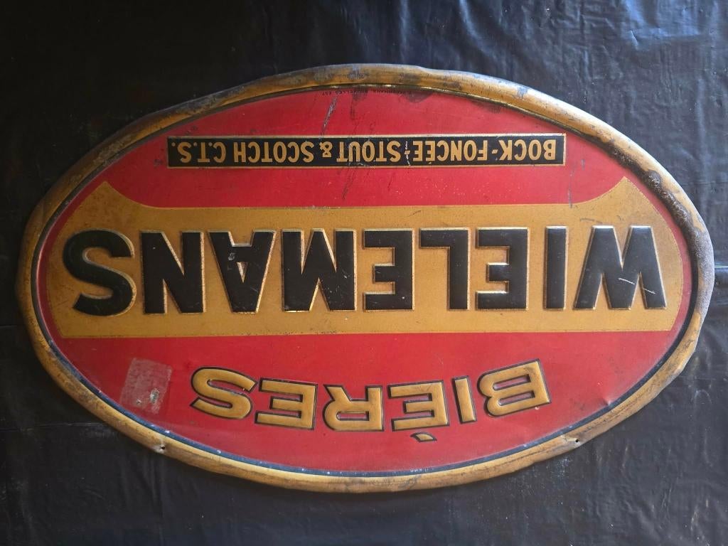 Panneau publicitaire Wielemans des années 1930, Enlèvement ou Envoi, Utilisé, Panneau publicitaire