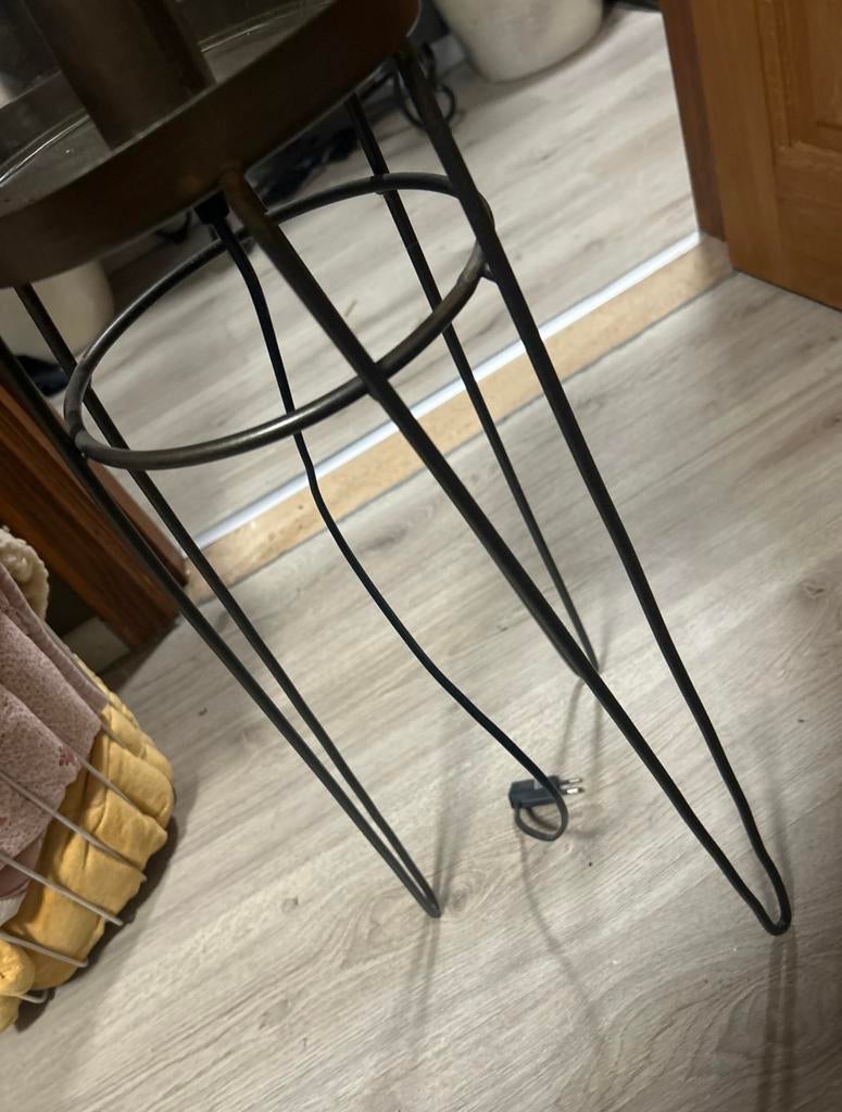 Moderne staande lamp met glazen kap – design, Ophalen, Zo goed als nieuw