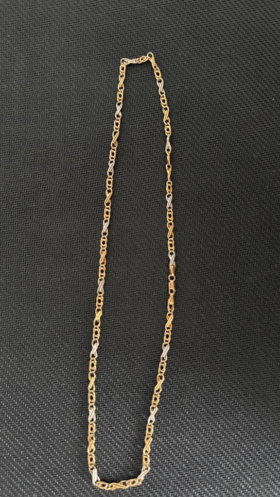 chaîne en or blanc et or jaune, Bijoux, Sacs & Beauté, Enlèvement ou Envoi, Comme neuf