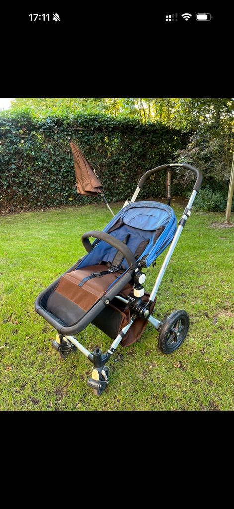 Bugaboo Cameleon blauw/bruin, Kinderen en Baby's, Ophalen, Gebruikt, Overige merken, Zonnekap